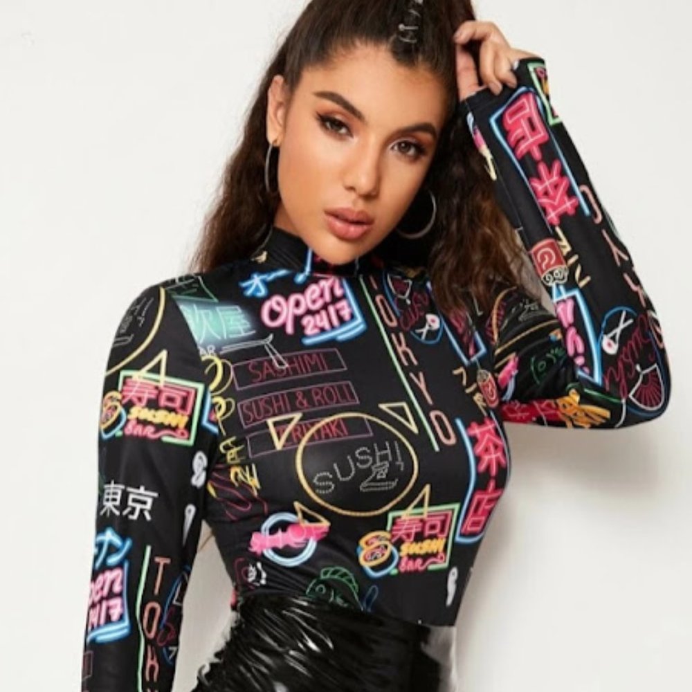 Chinese Graphic Bodysuit